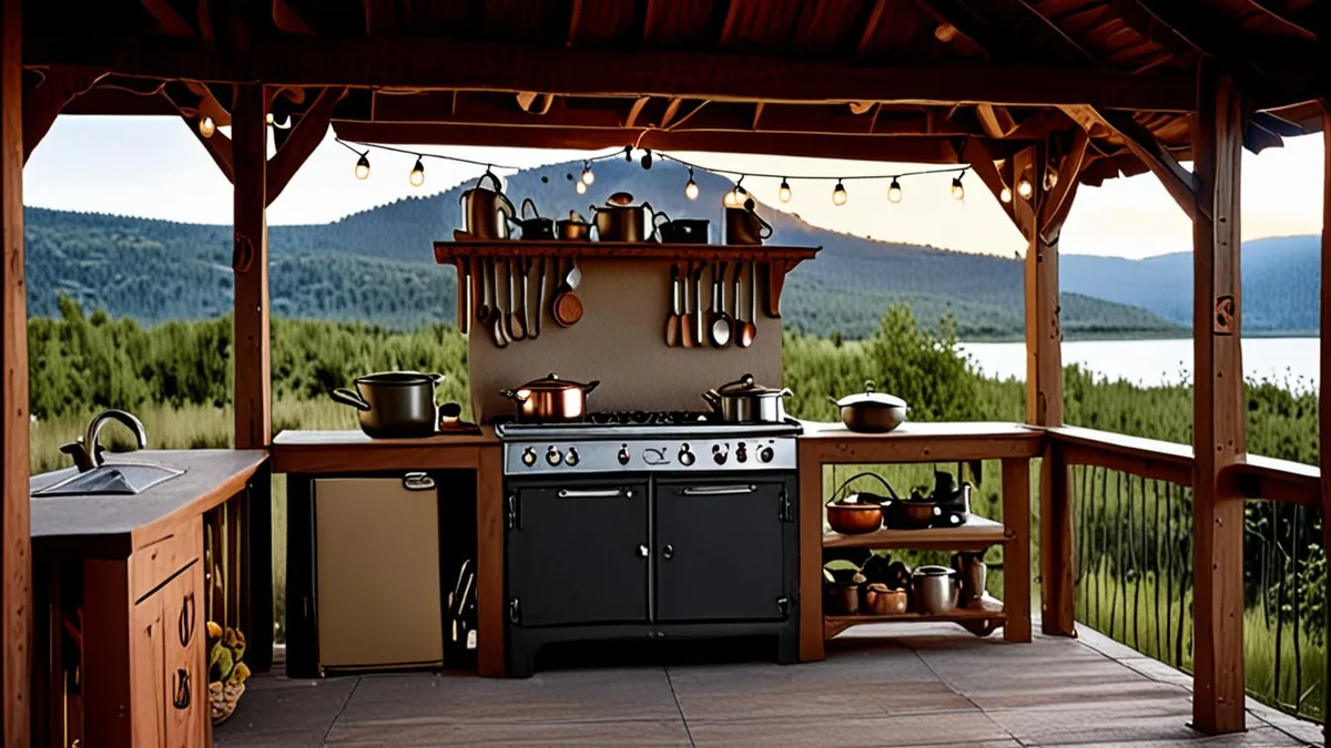 glamping bathroom and kitchen
