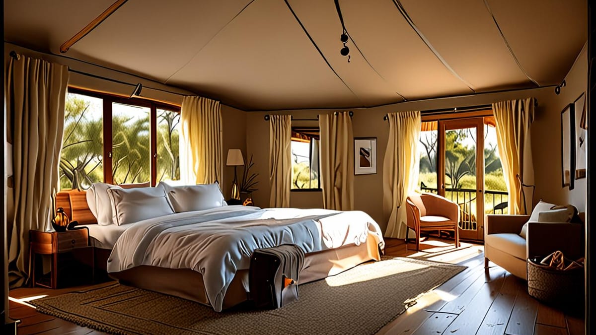 glamping bathroom and kitchen