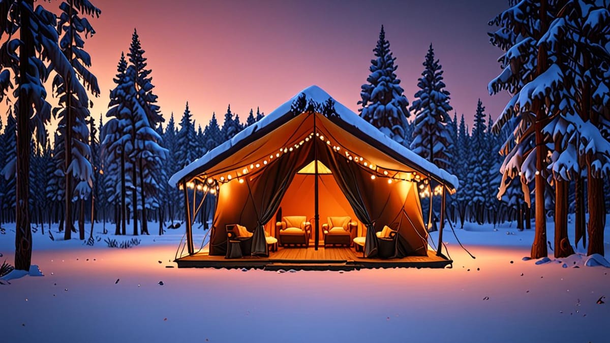 glamping in winter