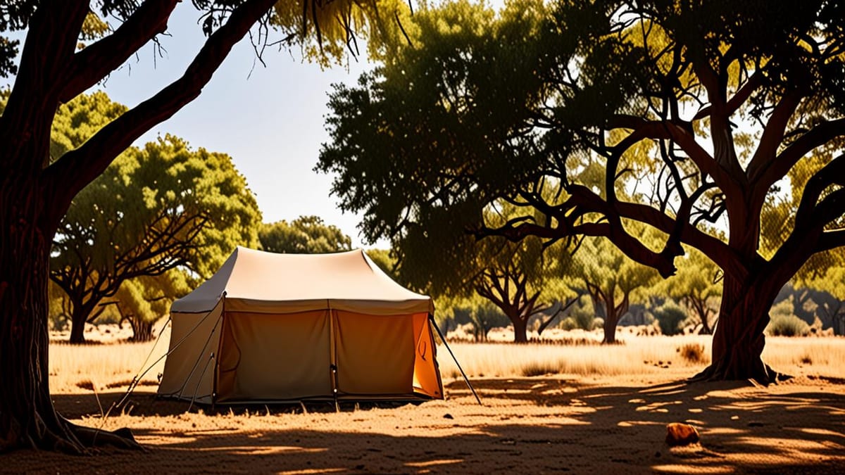 safari tents in summer