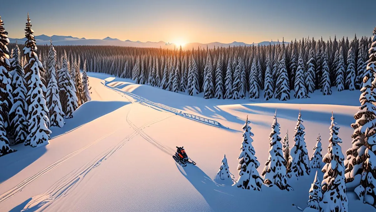 snowmobile and winter lodge trips