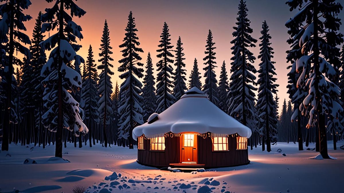 yurts in winter